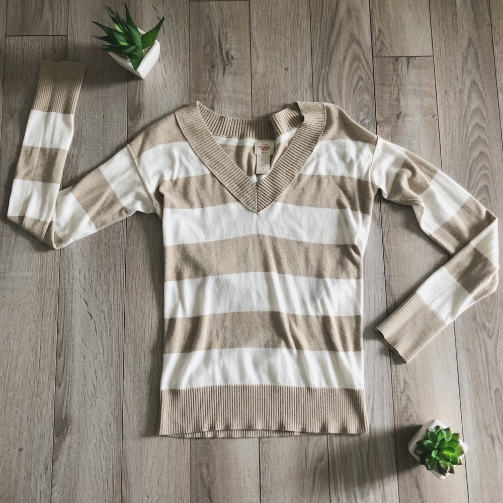 Mossimo Supply Co. | Tan & Cream Striped Sweater